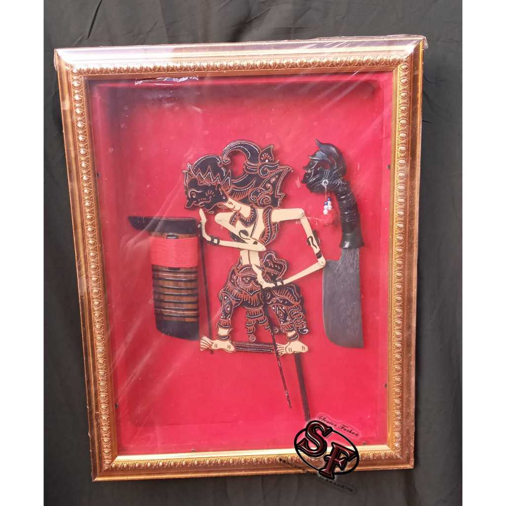 Hiasan dinding SF Handycraft GolokPetok Kecil Bilah Pamor gagang Wayang.