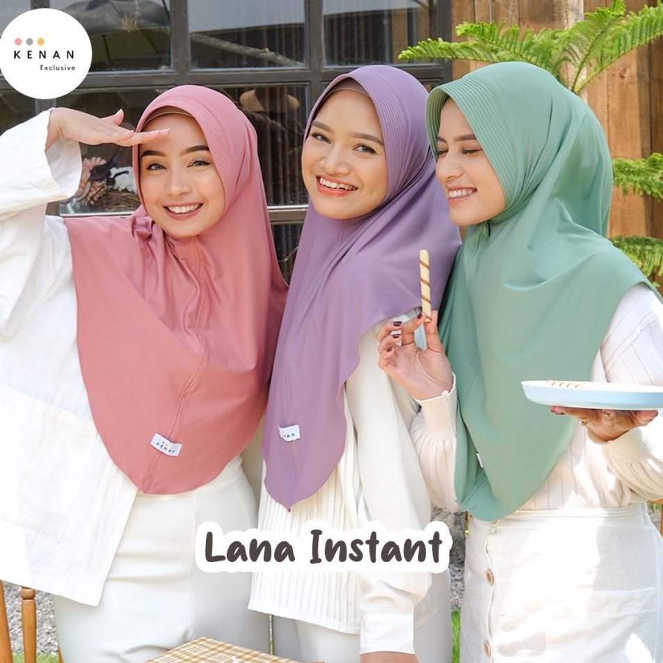 Ready idH2t7S KENAN HIJAB ORI  LANAHIJAB BERGO INSTAN PET BAHAN JERSEY BERGO UKURAN L