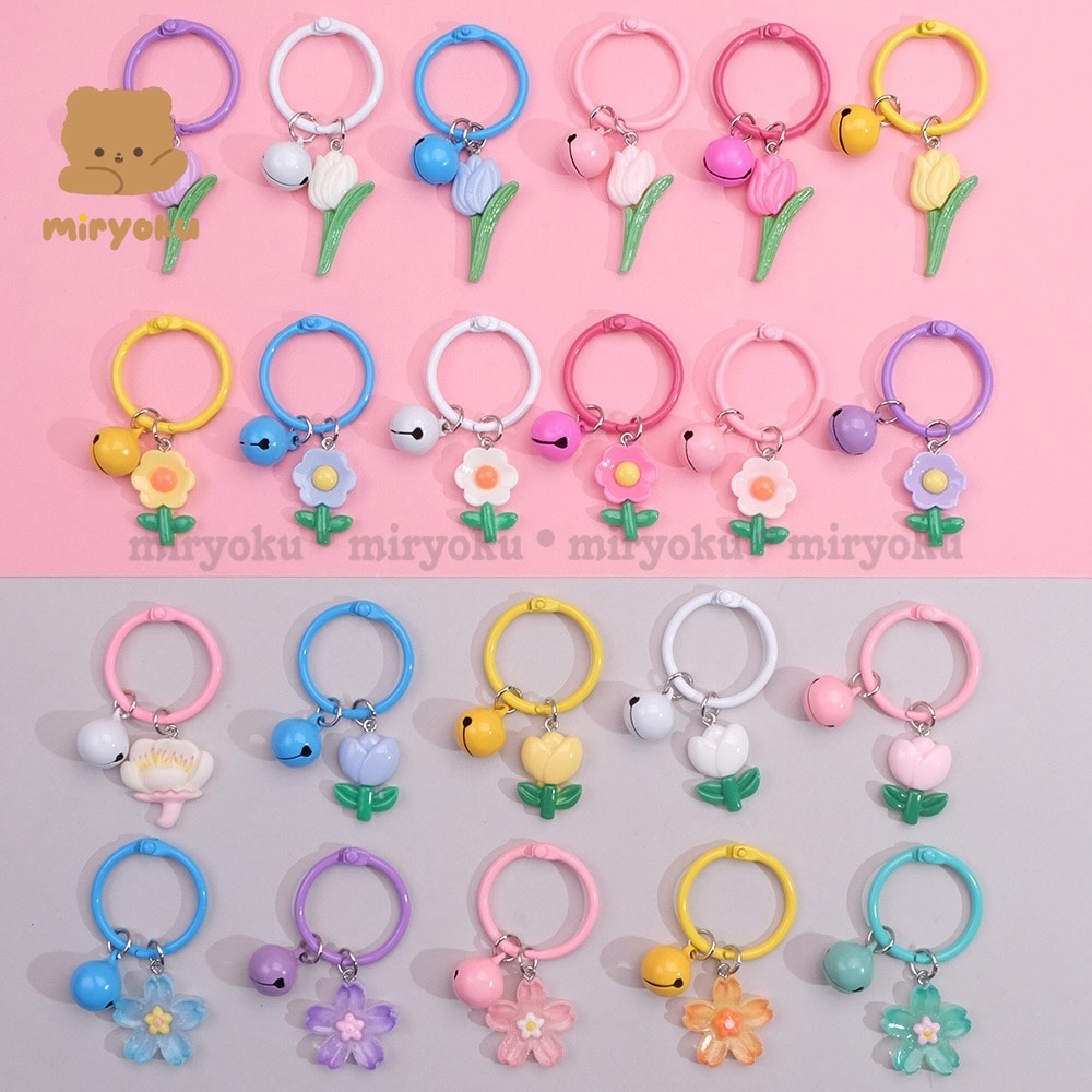 Gantungan Kunci Bunga Lonceng Keychain Lonceng Flower Bunga Gantungan DIY Lucu Gantungan HP Gantunga