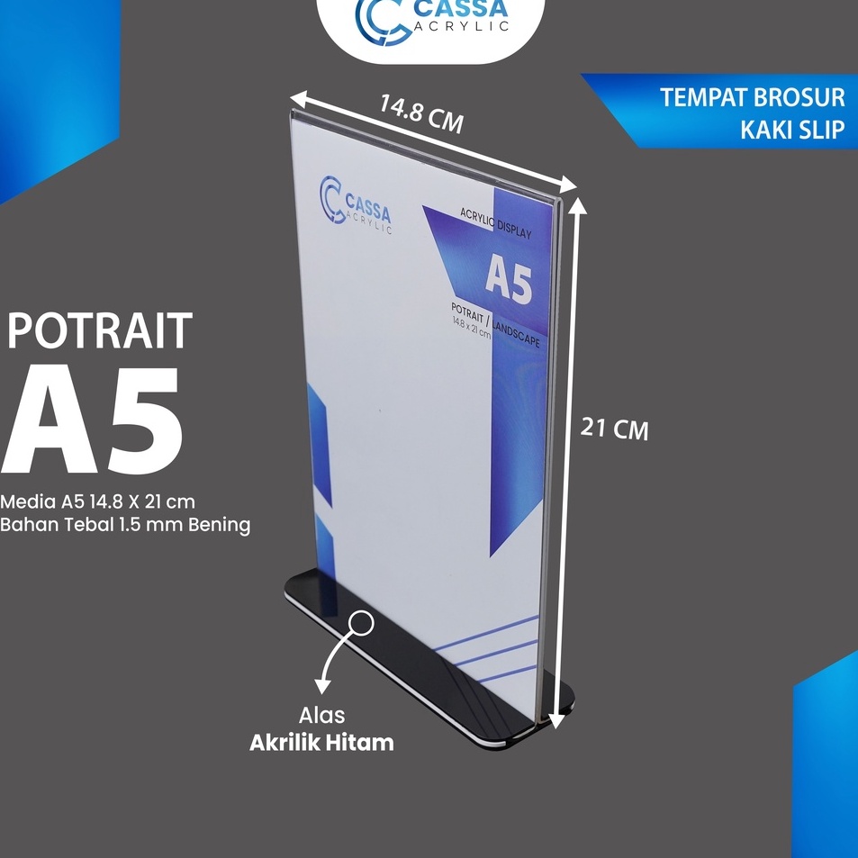 

Best Product CASSAAKRILIK STANDING TEMPAT BROSUR A5 ALAS HITAM NOMOR MEJA TENT HOLDER TENT CARD ACRYLIC VERTIKAL V58