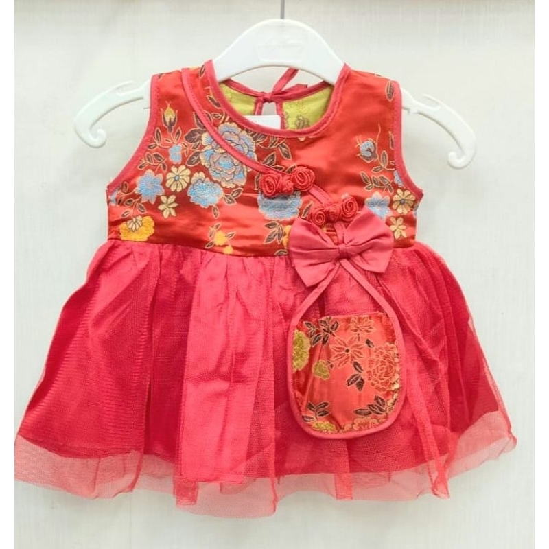 Baju Bayi Perempuan Baju Imlek Cheongsam Bayi Newborn Bunga