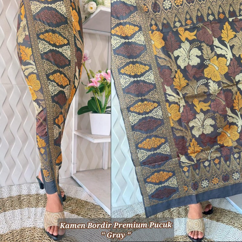 KAMEN SONGKET BORDIR PREMIUM/ROK SONGKET BALI LEMBARAN