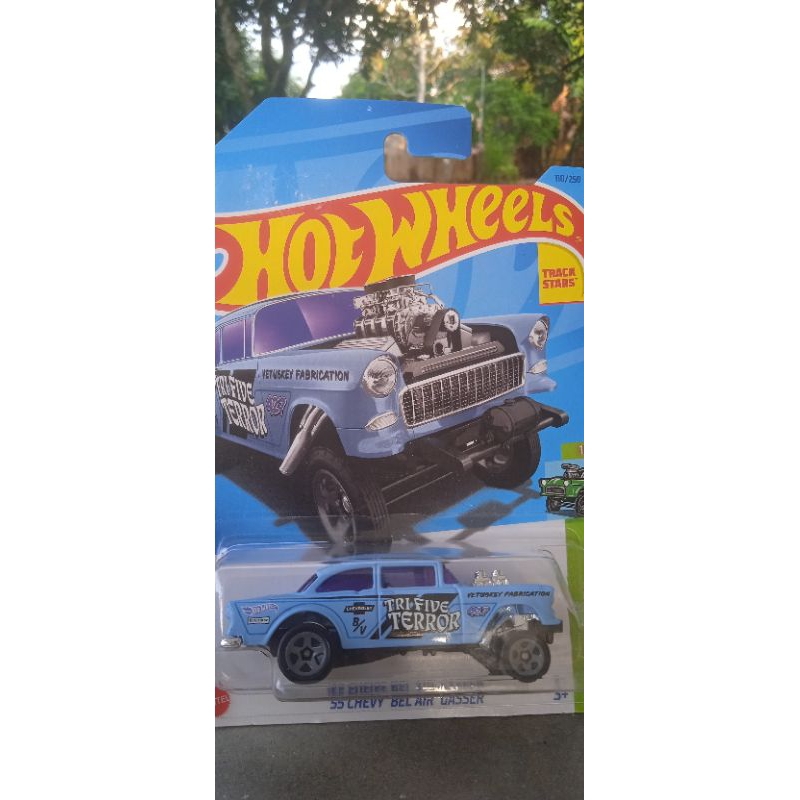 Hotwheels Chevy Bel Air Gasser Green Tri Five Blue