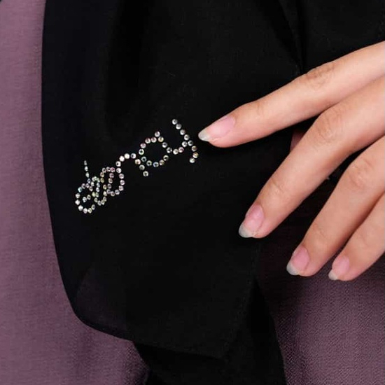 DEENAY HIJAB LOGO BARU / black /FLORENCE original MATTE AND PIN PLAT D