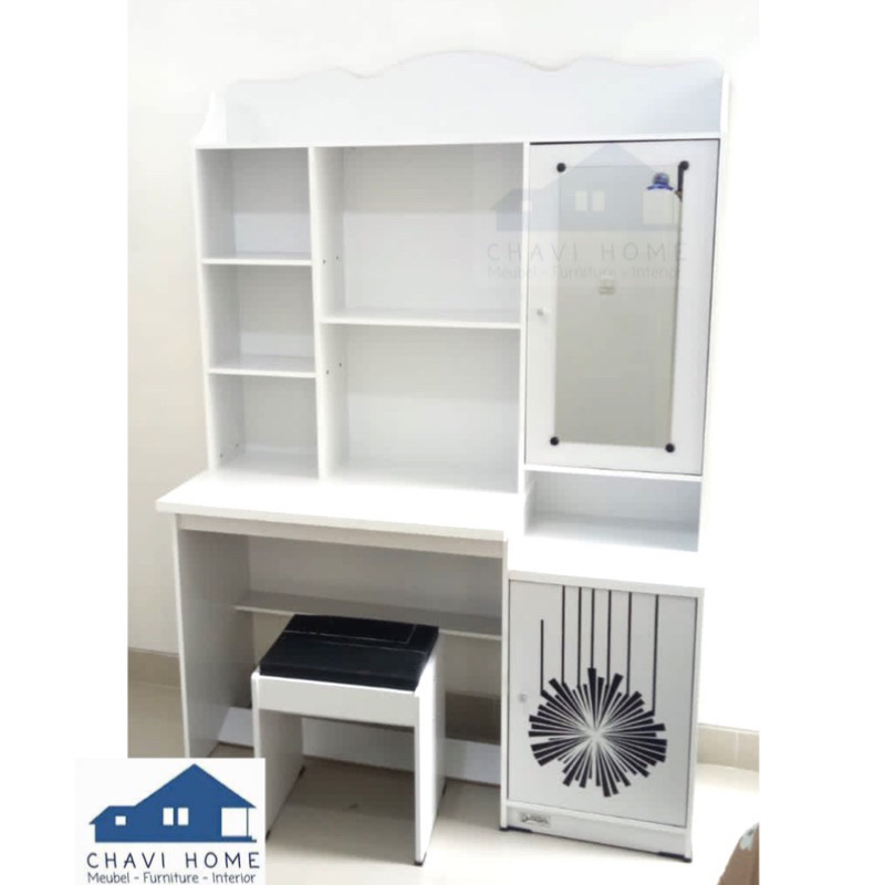 KHUSUS KARGO LUAR SURABAYA Meja belajar meja buku lemari buku anak dengan kaca dan kursi lengkap