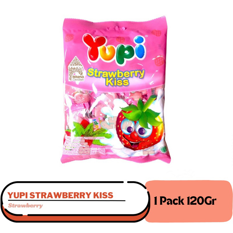 

Permen Yupi Strawberry Kiss/Fruitty Puff/Mango Kiss 1 Bungkus 120gr