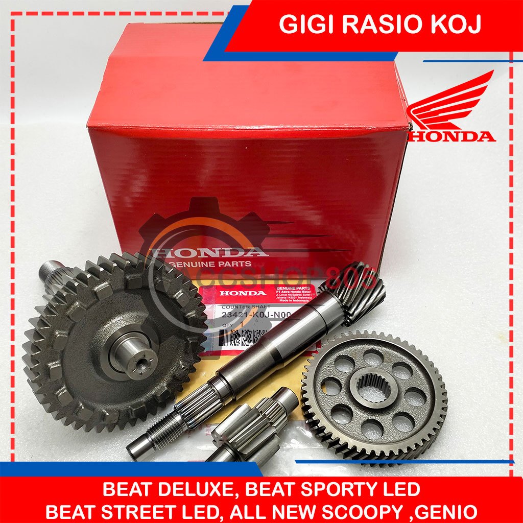 GIGI RASIO HONDA BEAT KOJ GEAR RASIO BEAT DELUXE, BEAT SPORTY LED, BEAT STREET LED, ALL NEW SCOOPY