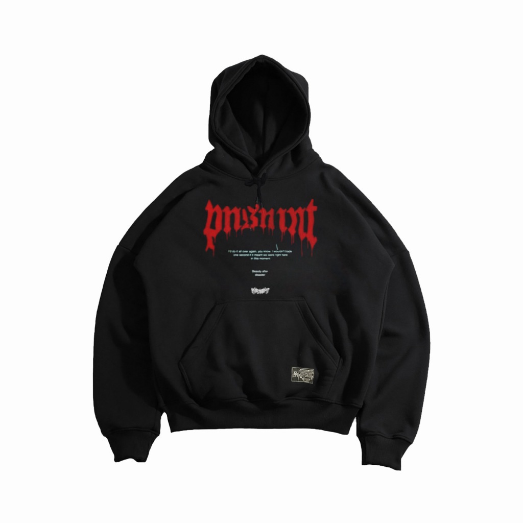 Earllab Sweater Hoodie Punishment Oversize  Cutting Unfinished Pria dan Wanita Believe Happines