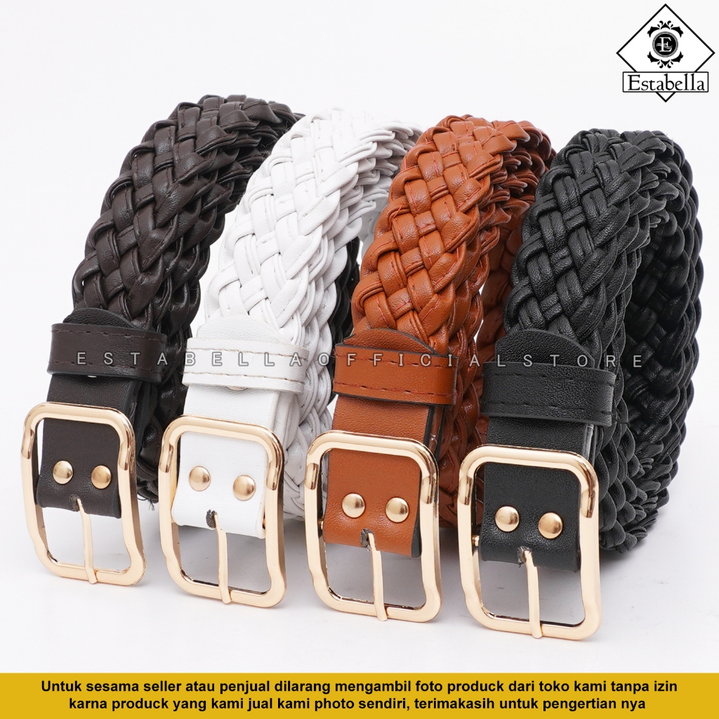 Ikat Pinggang Wanita Sabut Kulit Anyam Ikat Pinggang Rajut Wanita Lebar 2,5cm