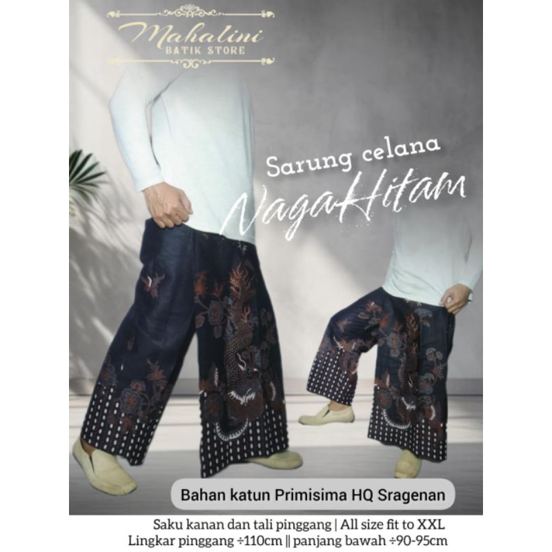 SARUNG BATIK NAGA HITAM/ORI MAHALINI/BATIK SOLO/SARUNG CELANA BATIK/SARUNG BATIK SOLO
