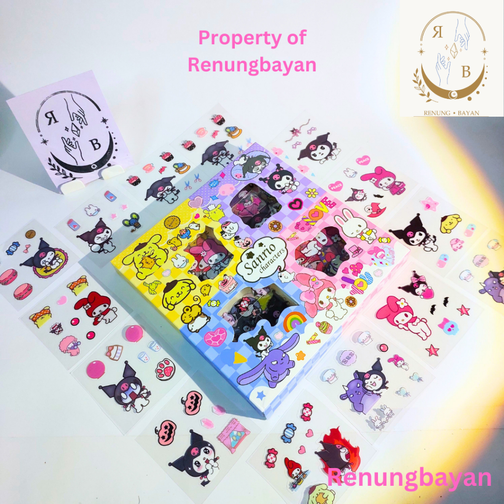 

STIKER PREMIUM KEKINIAN SANRIO 4 IN 1 Box Stiker Lucu ANTI AIR/WATERPROOF PVC Dekorasi Freebies Botol Minum HP Laptop 2D Aesthetic Lotso momo kuromi sanrio cinnamoroll Aesthetic