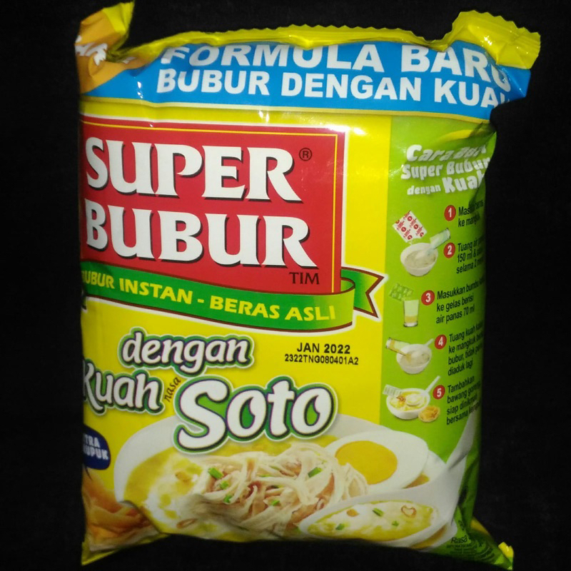 

SUPER BUBUR SOTO FORMULA BARU DENGAN KUAH