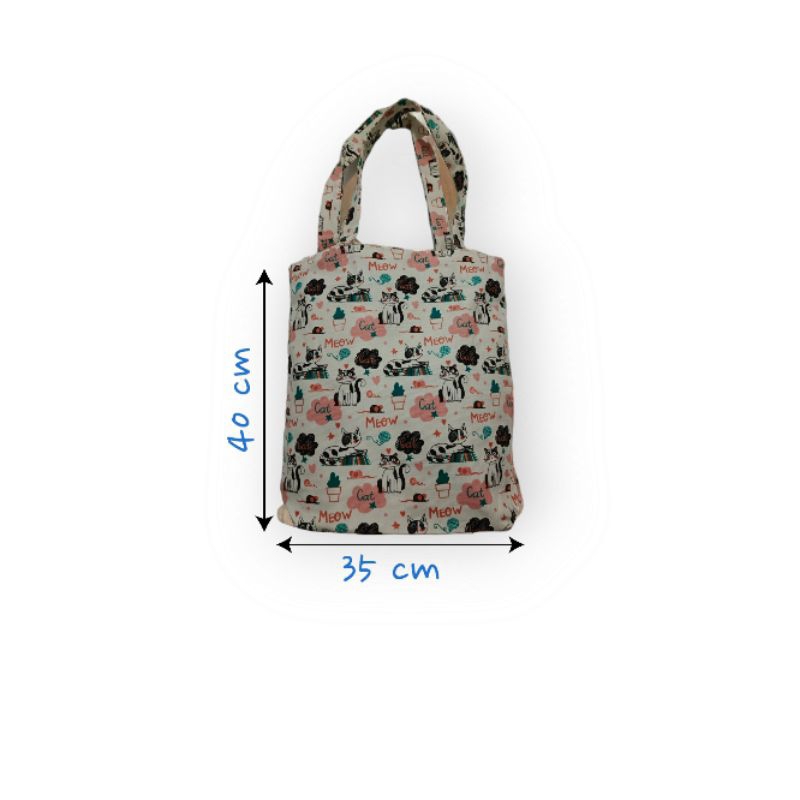 Totebag/totebag kanvas/tas wanita kanvas/totebag meow