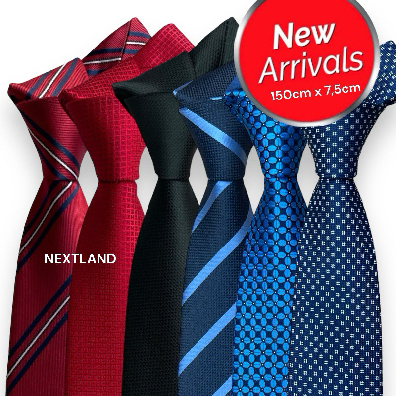 RB NEXTLAND - DASI HITAM MOTIF DASI PRIA FORMAL DASI MEWAH DASI BERKWALITAS