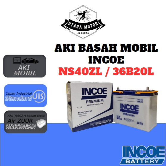 INCOE Aki Basah Mobil Premium NS40ZL 36B20L 12V 45Ah Agya Calya Honda