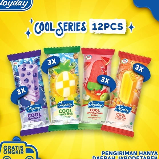 

KSQJ4173 D2289 Joyday Ice Cream Package Cool Series Pack Isi 12pcs Eskrim Stik