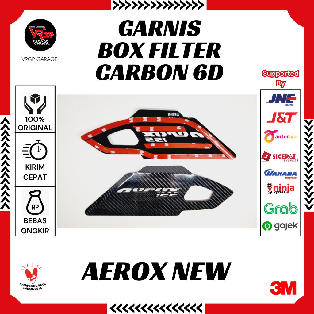 Garnis Box Filter CARBON 6D Aerox NEW/ Garnis Box Filter Yamaha Aerox NEW/Box Filter CARBON Aerox NE