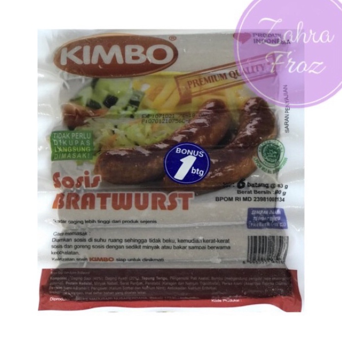 

GNLT1653 Terlaku KIMBO SOSIS BRATWURST 5 GR ISI 6