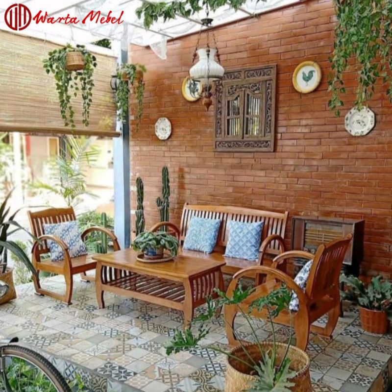 Kursi Tamu Kayu Jati Minimalis Sedan untuk Ruang Kecil