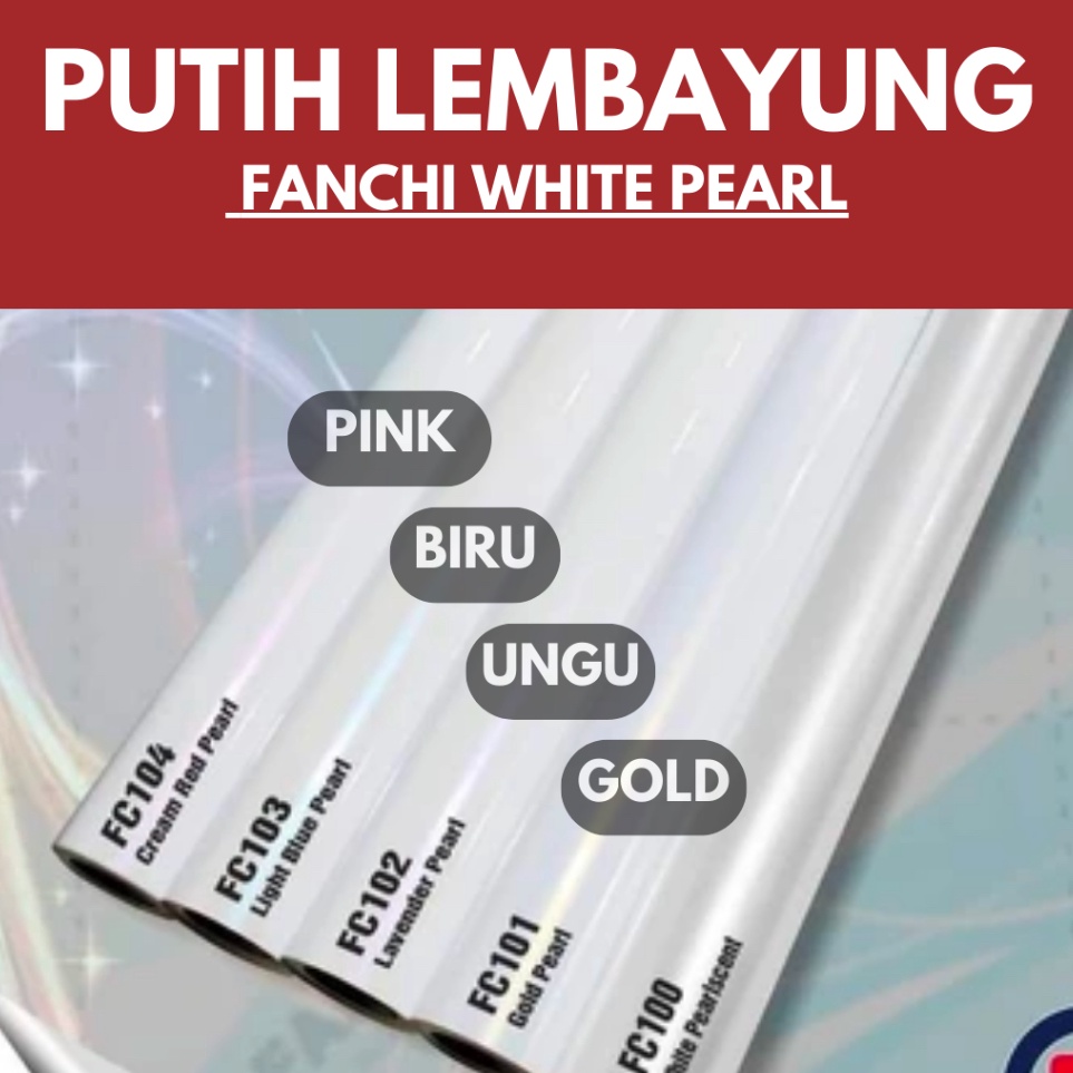TfM Stiker Skotlet Putih Lembayung Mutiara Pearl Glossy Fanchi  Sticker White Pearl Bunglon Biru Pin
