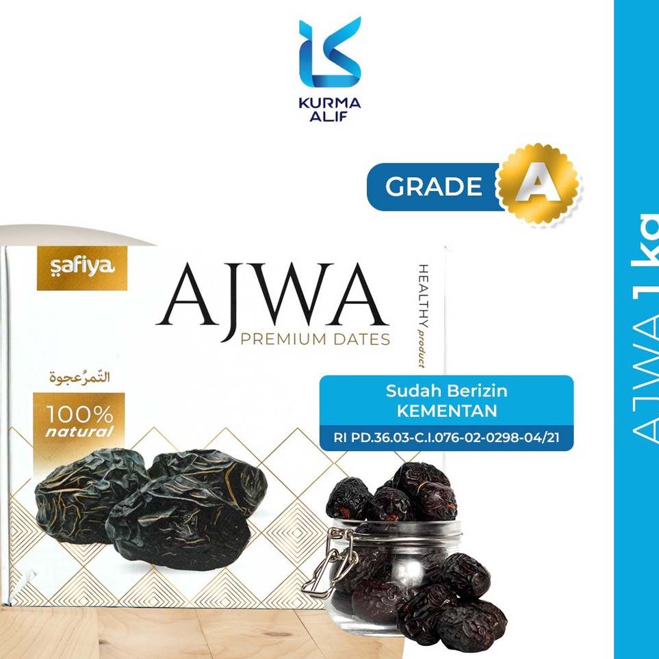 

HLWR586 C6369 Kurma Ajwa 1 Kg Asli Kurma Nabi Super Asli Madinah