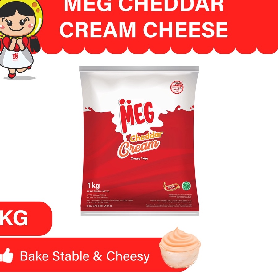 

KGYS6595 Terlaris MEG Cheddar Cream Keju 1 Kg