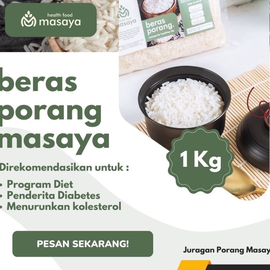 

ZFWP972 Terlaris BERAS PORANG MASAYA 1kg Beras diet konjac rice beras diabetes beras premium shirataki rice