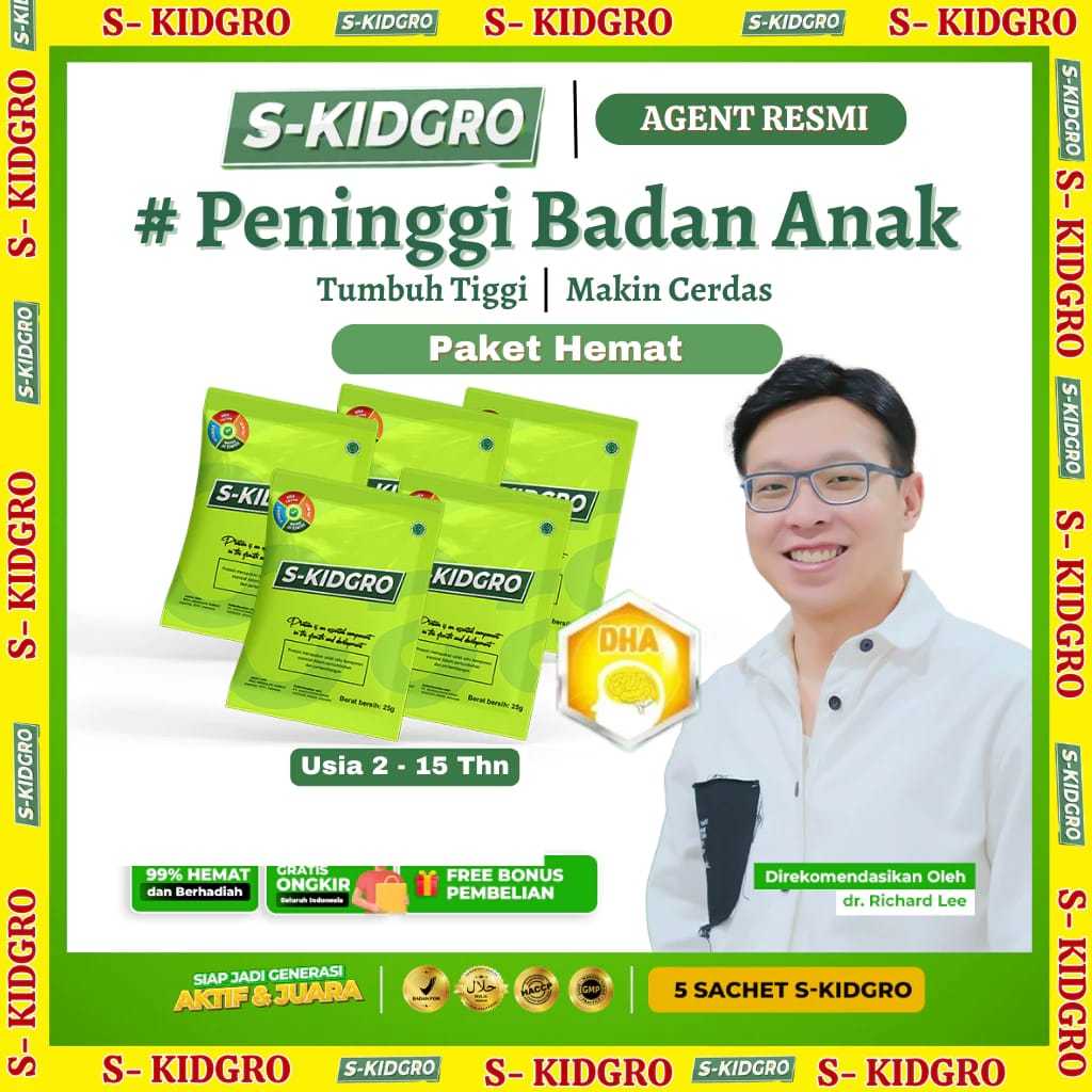 

S-KIDGRO Susu Peninggi Badan Anak Terbaik | Suplemen Peninggi Badan High Calcium | Susu peninggi Badan ORIGINAL BPOM Multivitamin untuk Kecerdasan anak-anak Perkembangan Otak anak