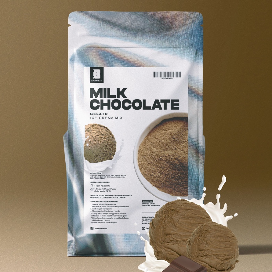 

TVDQ664 Terlaku BENMEER Milk Chocolate Bubuk Powder Gelato dan Hard Ice Cream Italian Ice Cream Mix Instant
