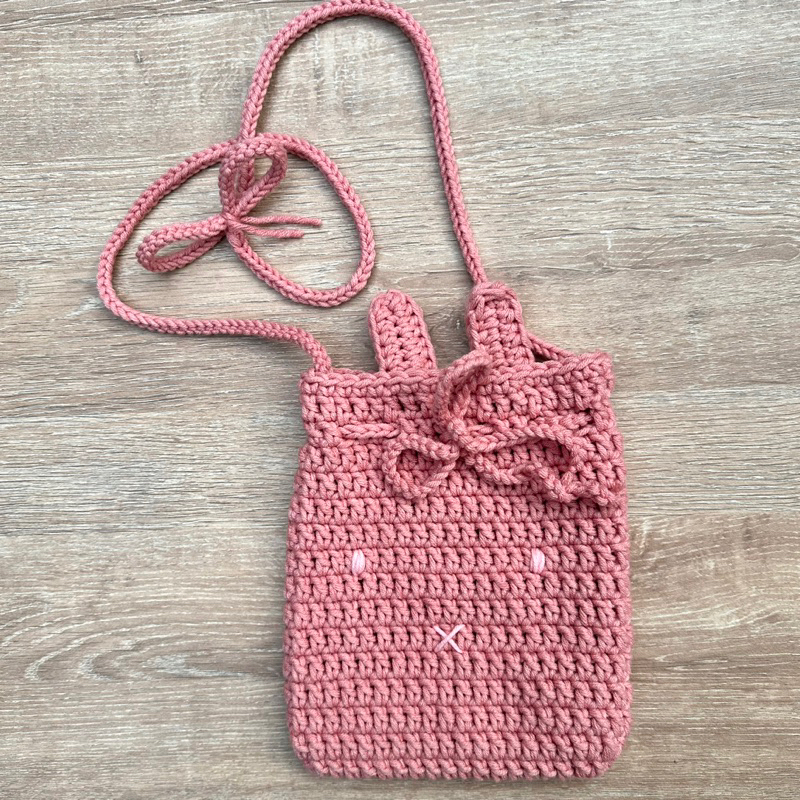 Miffy Crochet Bag Crossbody Tas Rajut Selempang Pink