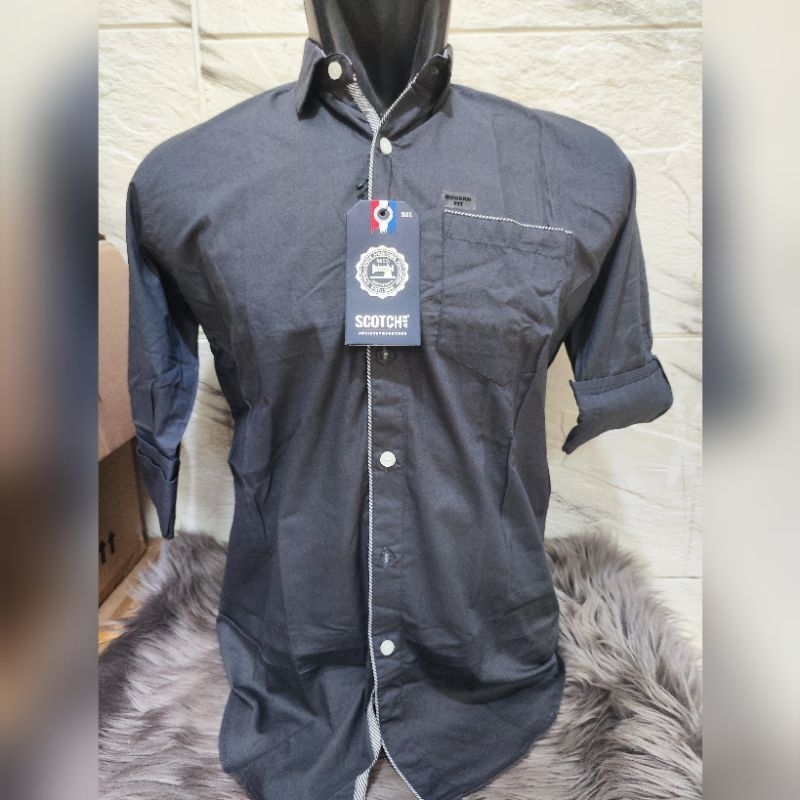 kemeja Abu Scotch Original Size S