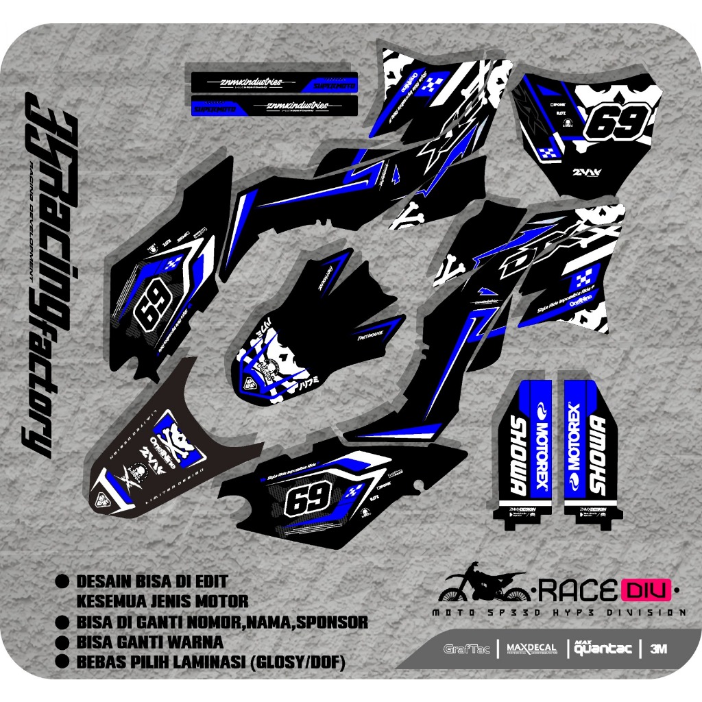 DECAL KLX dtracker full body bisa custom desain