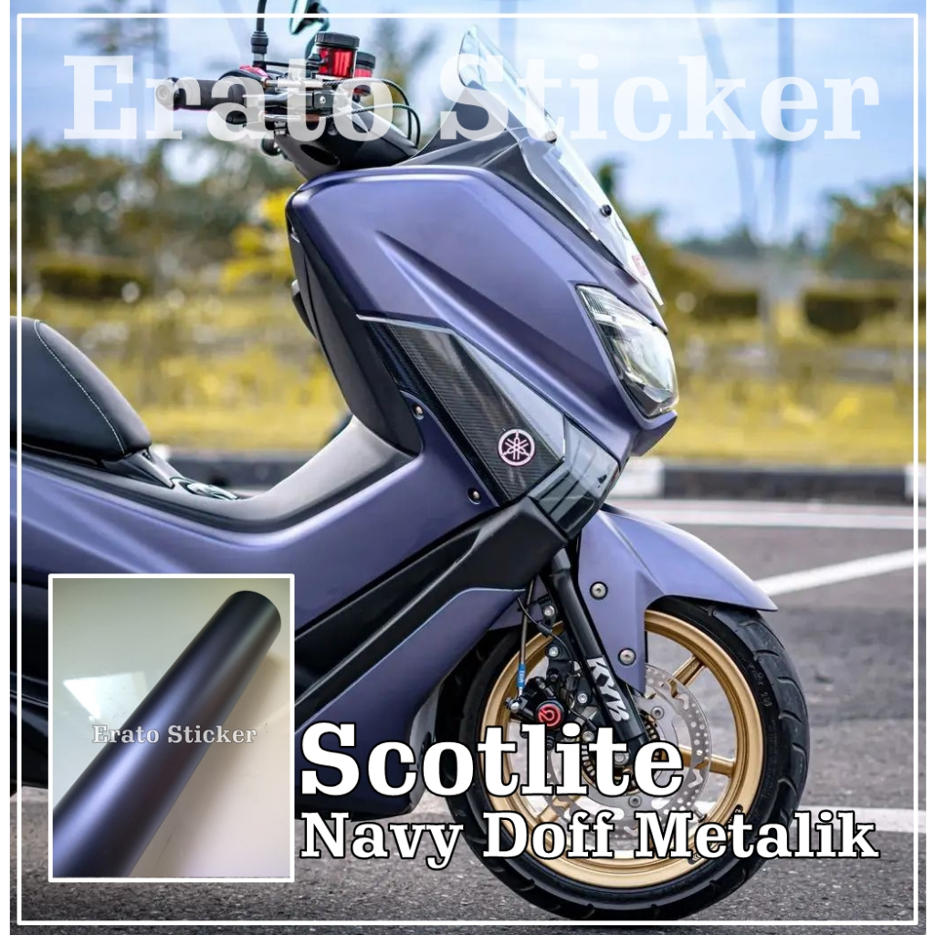 Scotlite stiker motor navy blue metalik dof skotlet navy dof metalik scotlite motor navy doff skotle