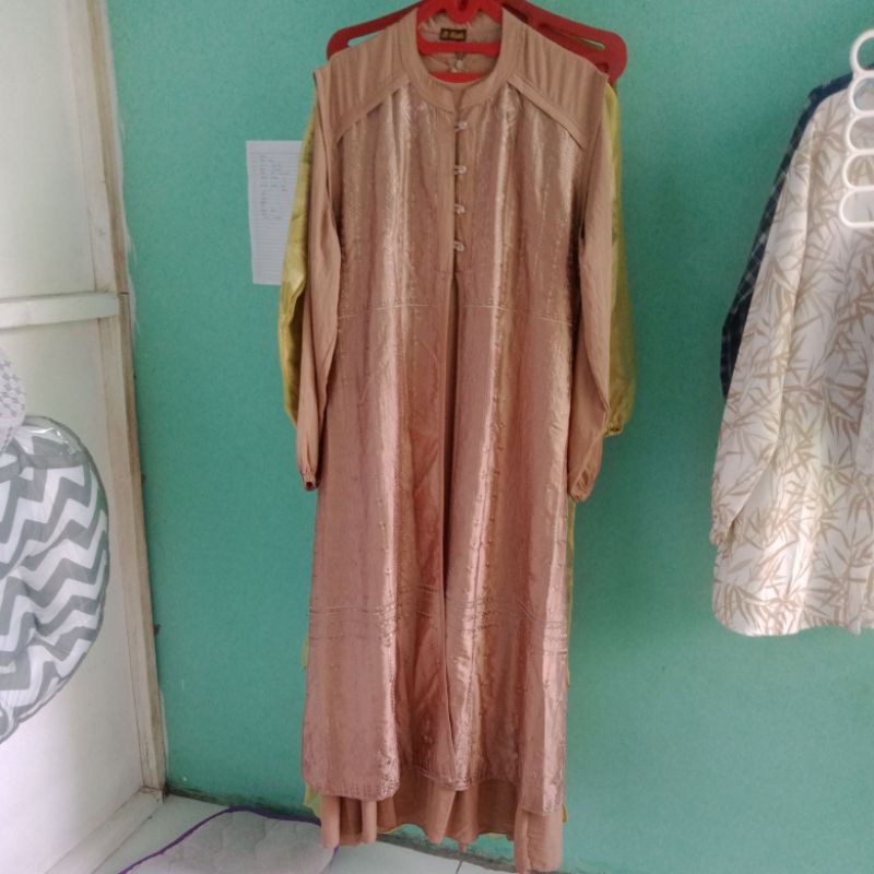 gamis katun polo linen mix