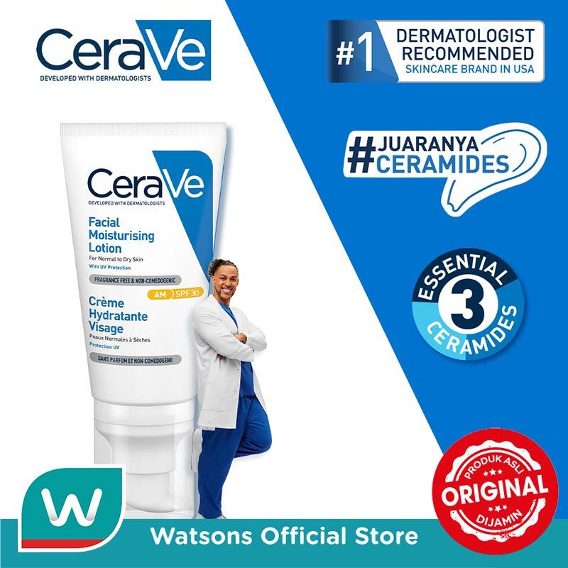 "Cerave AM Facial Moisturizing Lotion with  Sunscreen – Day Moisturizer with  Broad Spectrum SPF 30 