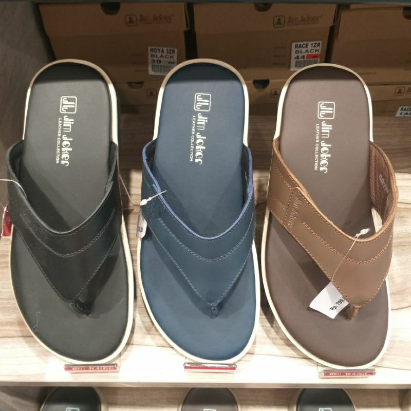 Jim Joker Sandal Jepit Pria Comfort 100% Kulit Asli Original Brand Matahari