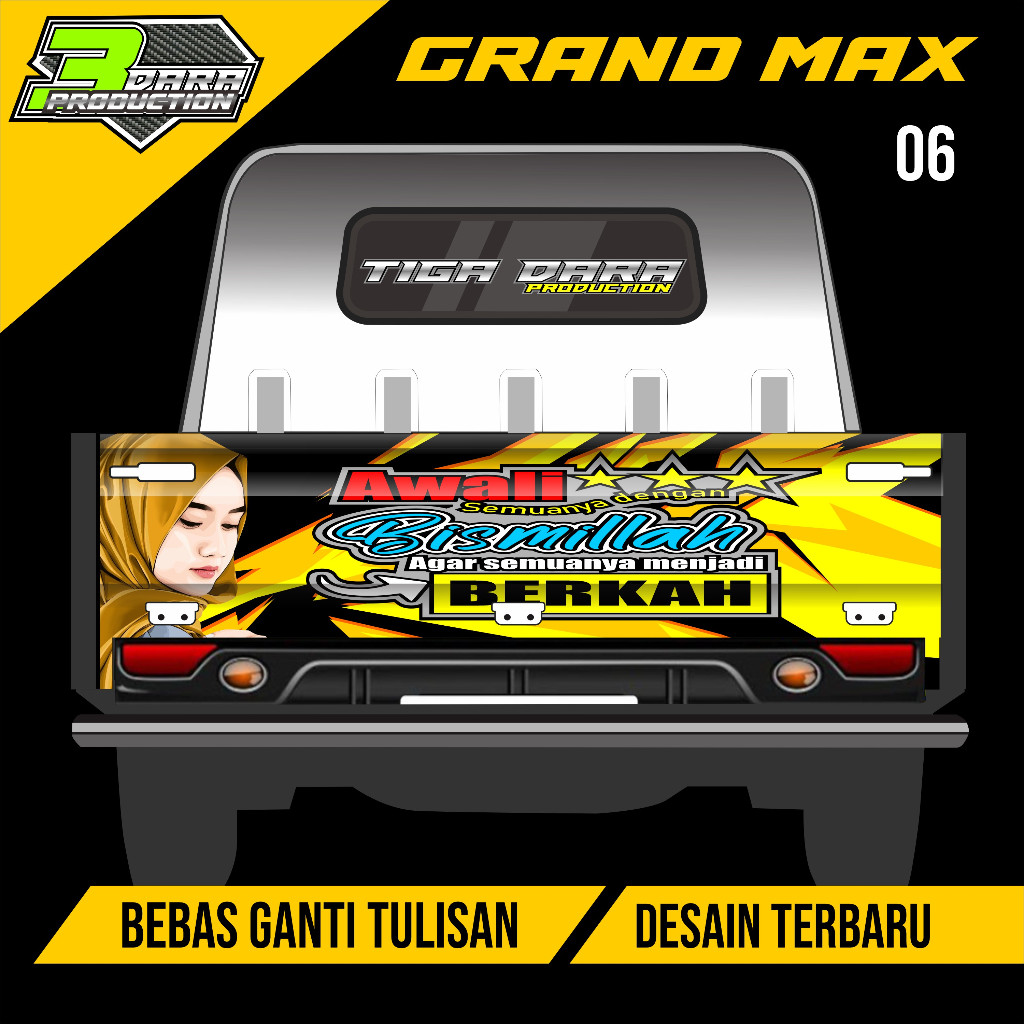 Stiker Decal Pintu Belakang Grand Max Stiker Pintu Bak Belakang Grandmax 06