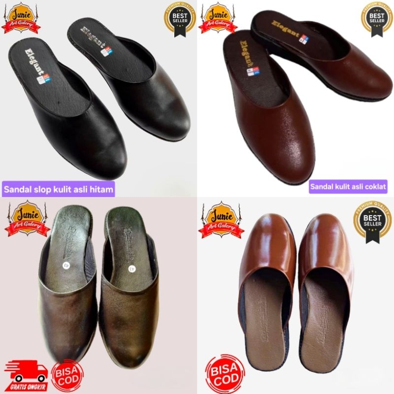 SANDAL SLOP KULIT PRIA ASLI PRODUK MAGETAN