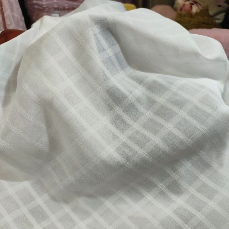 kain ceruty rubiah dasar  putih - kain - ceruty rubiah premium- kain ceruty rubiah A