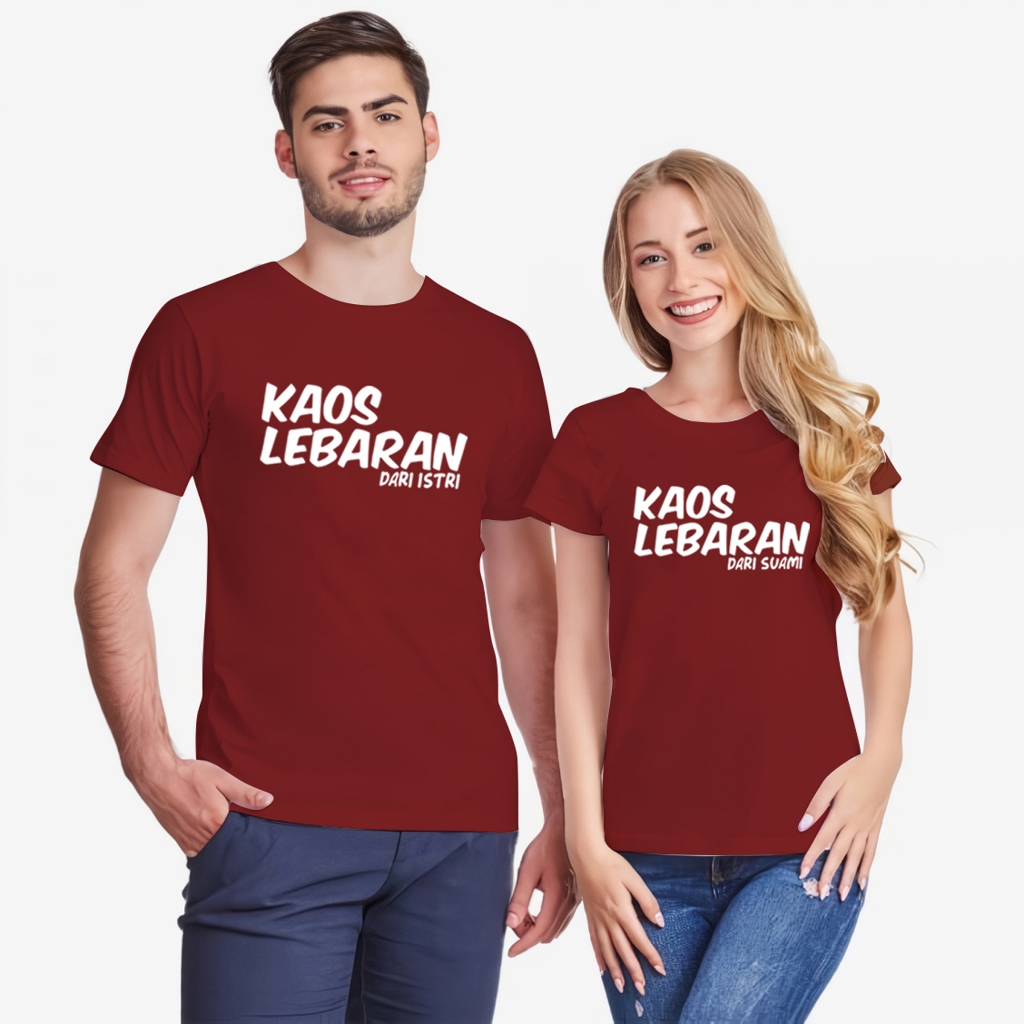 kaos couple tema baju lebaran motif lucu unik cocok untuk family keluarga besar tulisan hadiah dari 