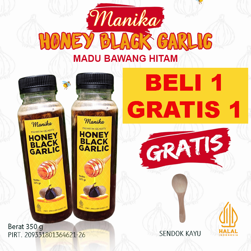 

Black Garlic Honey Madu Bawang Hitam Tunggal Lanang Premium Manika 350gr Promo Beli 1 Gratis 1