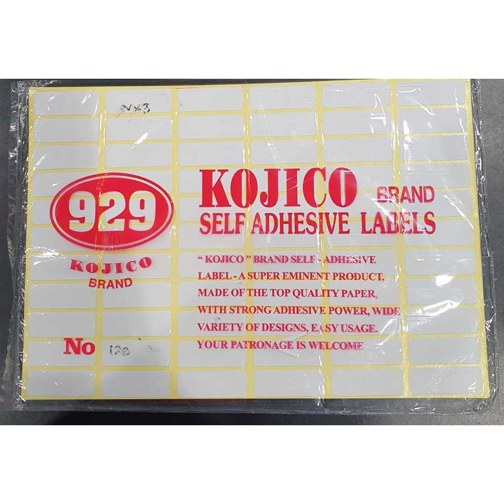 

Label 929 KOJICO