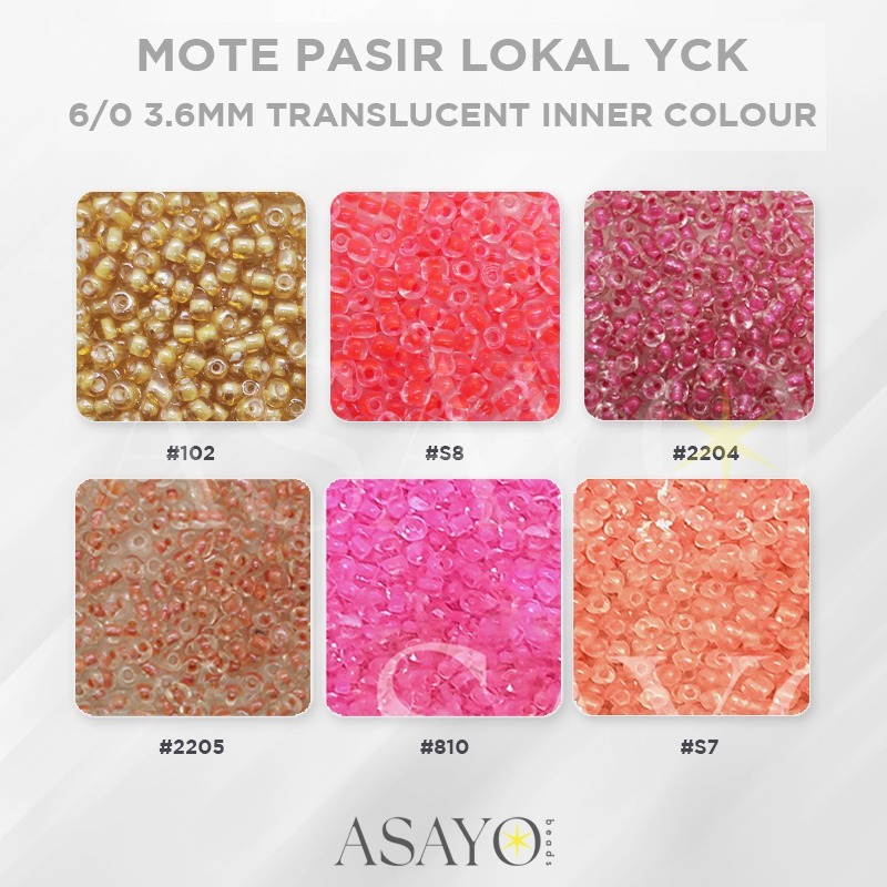 Mote YCK 6/0 Bubble Round - Bening Inner Colour Beads Manik Pasir, 450gram