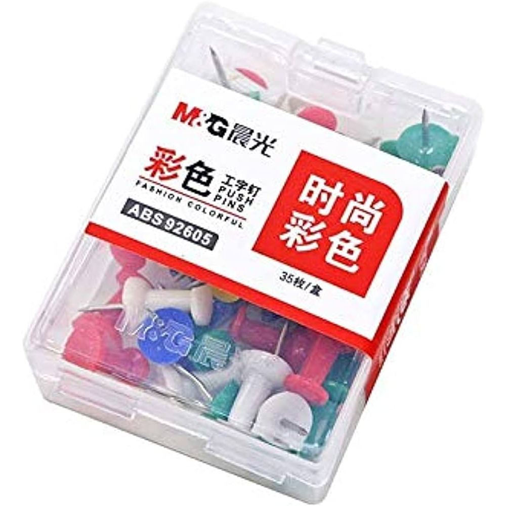 

Jarum Paku Push Pin Warna M&G isi 35 pcs + Case