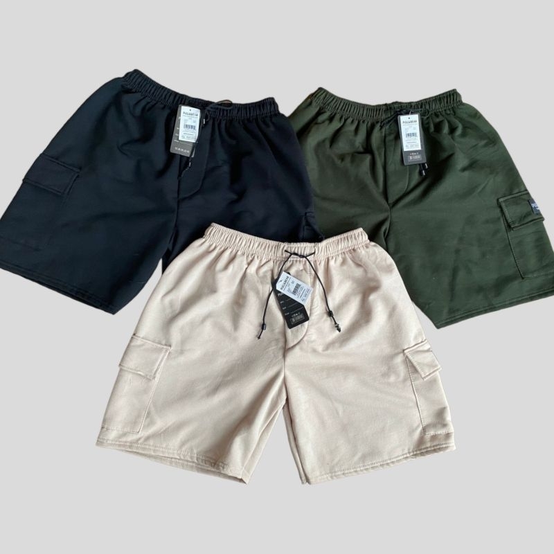 Isi 3pcs Celana Boardshort Cargo Santai Pria Celana Pendek Premium