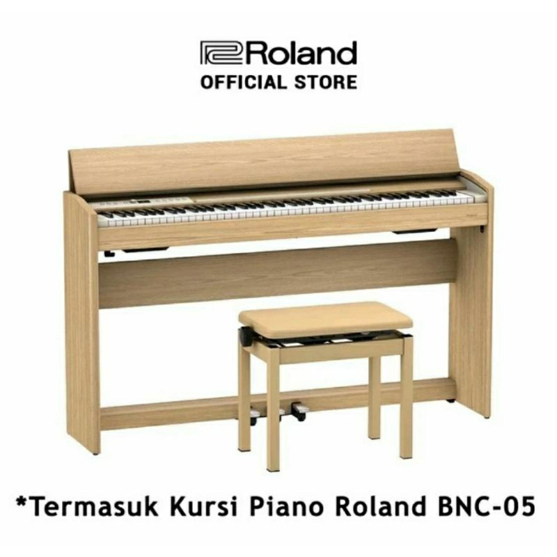 digital piano Roland F701 Original free kursi mewah bs di adjust- Light Oak - white - black