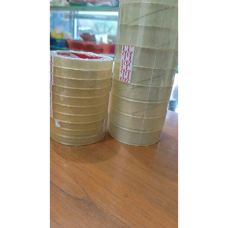 

Isolasi Bening 12mm x 50 Yard (1/2 inch x 50 Yard) Murah Harga Grosir / Solatip Bening