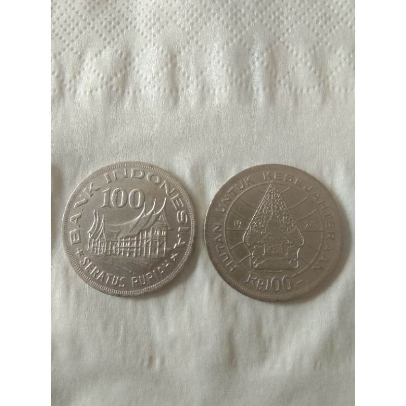 uang/koin 100 rupiah tipis 1978 sudah di bersihkan