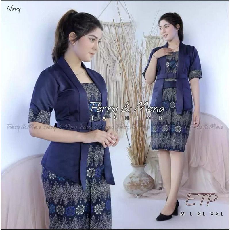 Set Kebaya Elnira Lengan Pendek - Kebaya Modern - Kebaya Wisuda - Kebaya Kartini - Kebaya Pesta