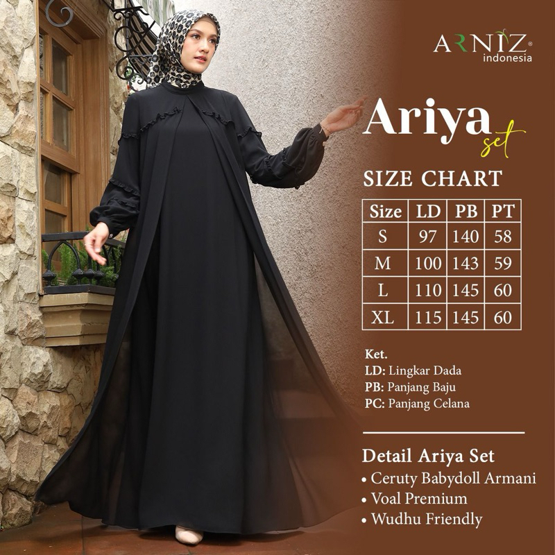 ARIYYA SET HIJAB BY ARNIZ GAMIS SIMPLE KEKINIAN CANTIK ELEGAN